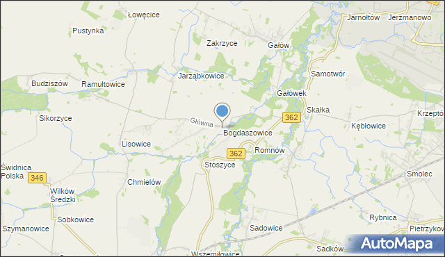 mapa Bogdaszowice, Bogdaszowice na mapie Targeo